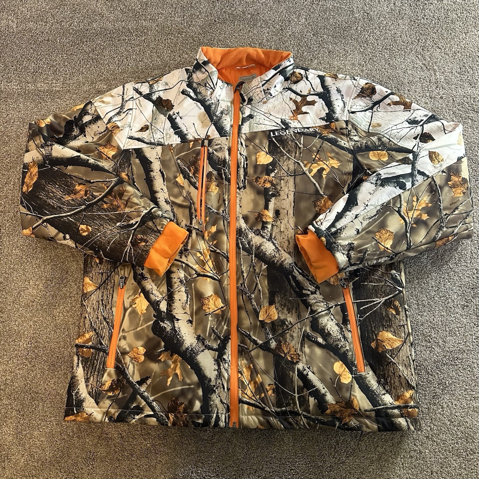 Legendary Whitetails Camo Jacket Men's 2xt 2xl Xxl Full Zip Insulated Orange